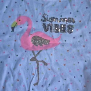 Energie White Polka Dot Flamingo Tee